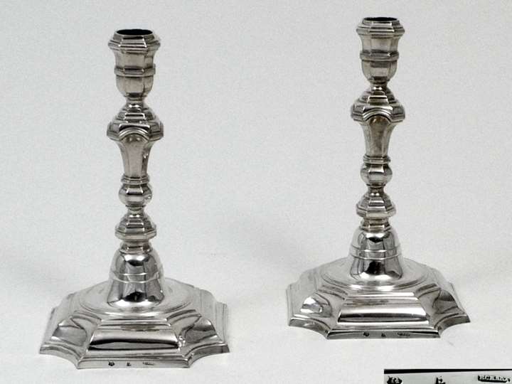 Pair of Fine German Silver Candle-Sticks